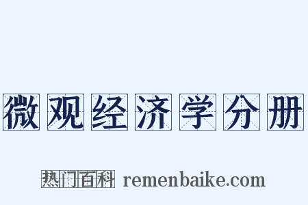 微观经济学分册是什么意思的图片